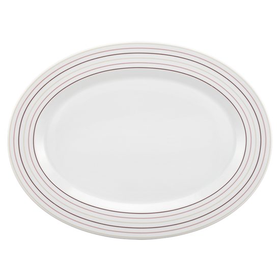 Platter oval 31 cm, No Limits 24943 Cream Lines, Seltmann Porcelain