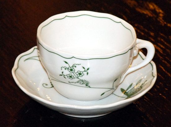 Cup and saucer B plus B 0,21 l / 14 cm for coffee, Eco green, Cesky porcelan a.s.