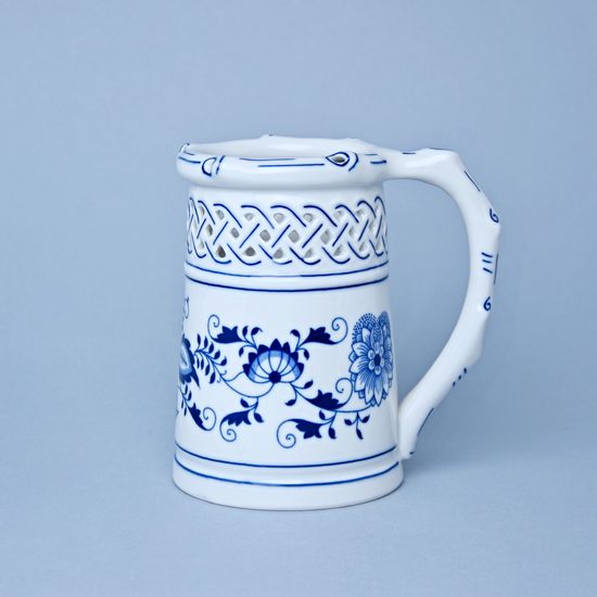 Beer Jug perforated 400 ml, Original Blue Onion Pattern