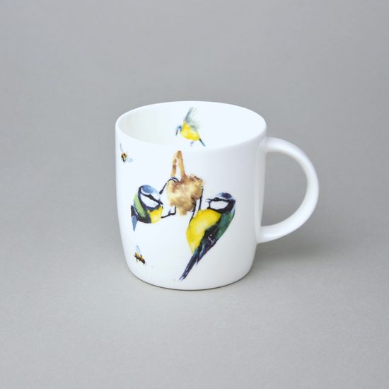 Garden wildlife: Mug Sophie 350 ml, two tits, Roy Kirkham fine bone china