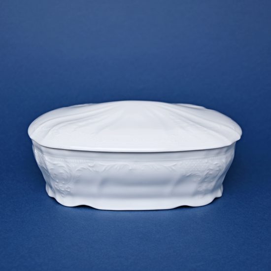 Candy jar / box 2,1 l, Thun 1794 Carlsbad porcelain, BERNADOTTE white