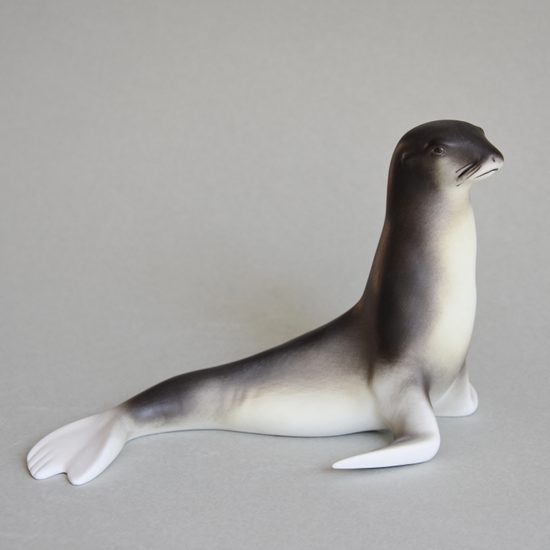 Seal 18,5 x 13,5 x 13,5 cm, Pastel, Porcelain Animal Figures Duchcov