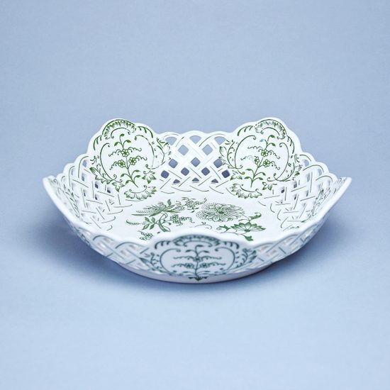 Bowl pentagonal perforated 19 cm, Original Green Onion pattern