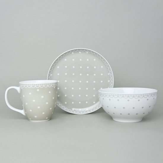 Breakfast set 3 pcs., Tom 30357c0, Thun 1794 Carlsbad porcelain