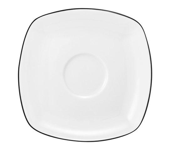 Saucer 14,5 cm square, Lido Black Line, Seltmann Porcelain