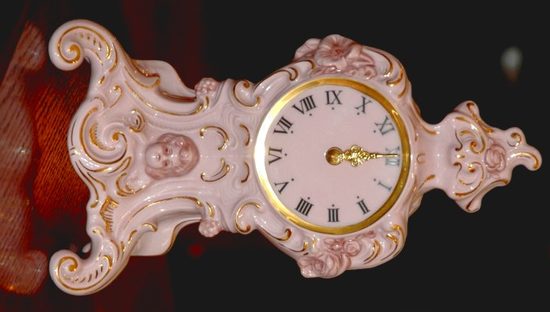 Clock Bambino 26 cm, Pink plus Gold, Clocks