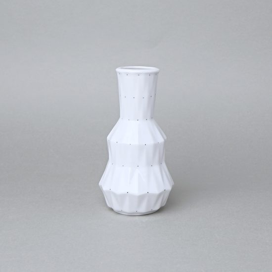 Vase mini Diamond White (shape 2), White + Black Dots, 13 cm, Goldfinger Porcelain