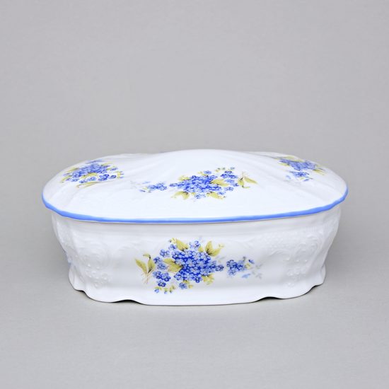Biscuit Dose 2,1 l, Thun 1794, Carlsbad Porcelain, BERNADOTTE Forget-me-not-flower