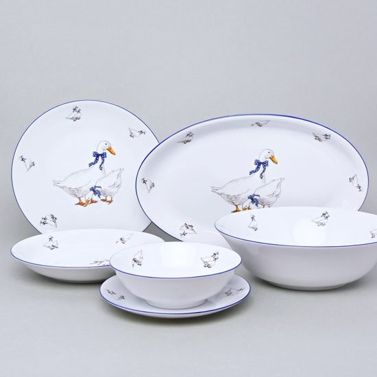 Coups Goose, Dining set 26 pcs., Thun 1794 Carlsbad porcelain