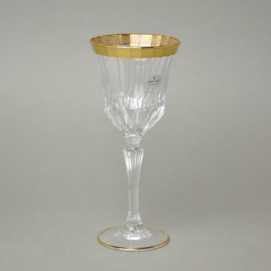 Astra Gold: Wine glass 280 ml, crystal + gold, Adagio, Royal Golden Embossed light decor