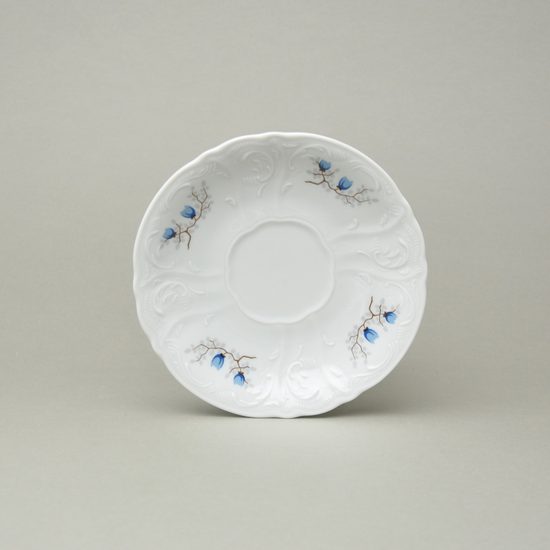 Podšálek 15,5 cm, Thun 1794, karlovarský porcelán, BERNADOTTE motýli