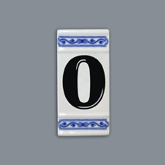 House number "0" - porcelain 8 x 55 x 110 mm