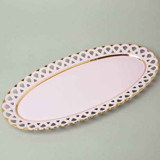 Mísa oválná 42 x 22 cm, Byzant 403, Růžový porcelán z Chodova