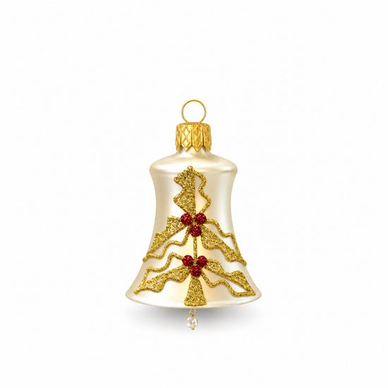Christmas Tree Decoration Bell, Champagne, Czech Glass christmas decorations