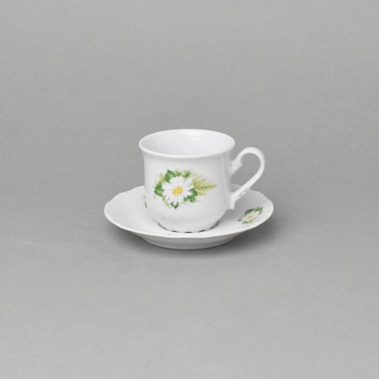 Šálek a podšálek na espresso 80 ml / 11,5 cm, Thun 1794, karlovarský porcelán, CONSTANCE 80262 kopretiny