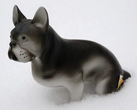 Bulldog 13 x 7,5 x 12 cm, pastel, Porcelain Figures Duchcov