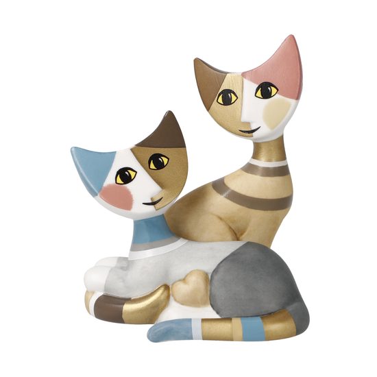 Cats Kaja and Mika 7 / 6.5 / 8cm, biscuit china, Cats Goebel R. Wachtmeister