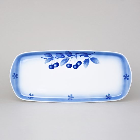 Tray square 35 cm, Thun 1794 Carlsbad porcelain, BLUE CHERRY