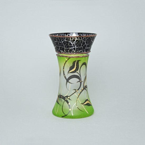 Studio Miracle: Váza zelená, 19 cm, ruční dekorace Vlasta Voborníková