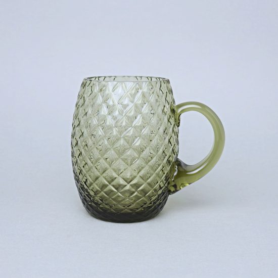 Beer mug - Káro (Green), 500 ml, Floriánova huť