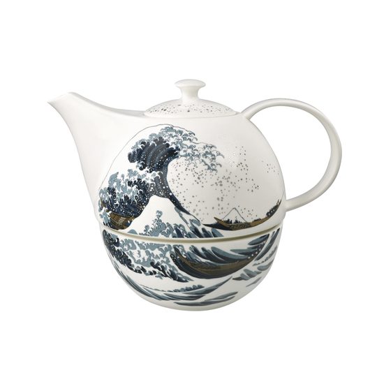Teapot with warmer Hokusai - The great wave, 1,2 l , Fine Bone China, K. Hokusai, Goebel