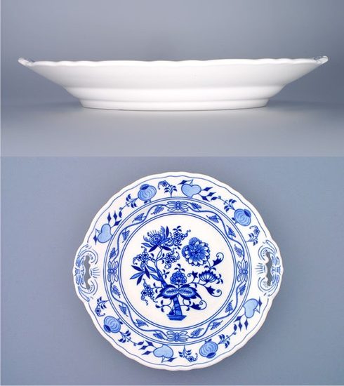 Cake plate with handles 28 cm, Original Blue Onion Pattern, QII