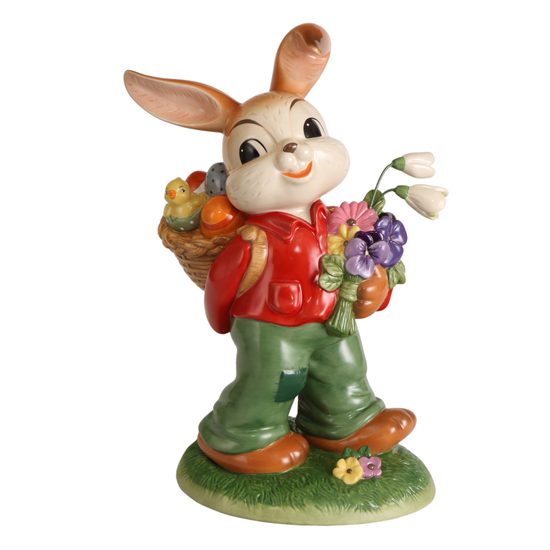 Rabbit figurine Happy Easter Time 27 / 18.5 / 38cm, stoneware, Goebel