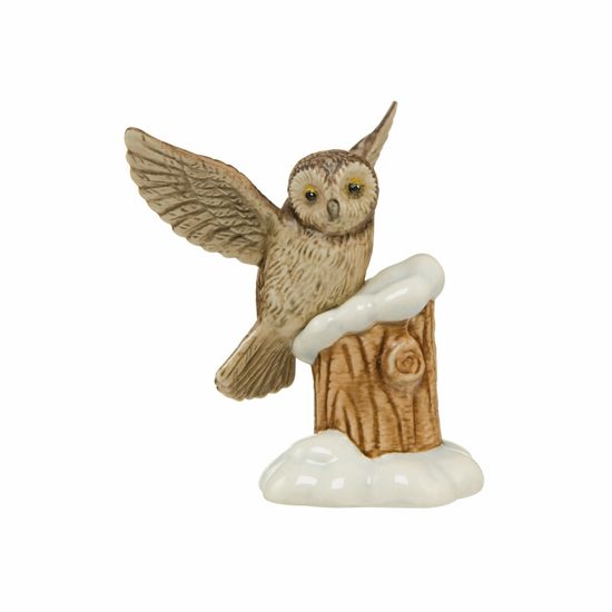 Winter Forest: Owl in the winter forest 8,5 cm, Goebel porcelain