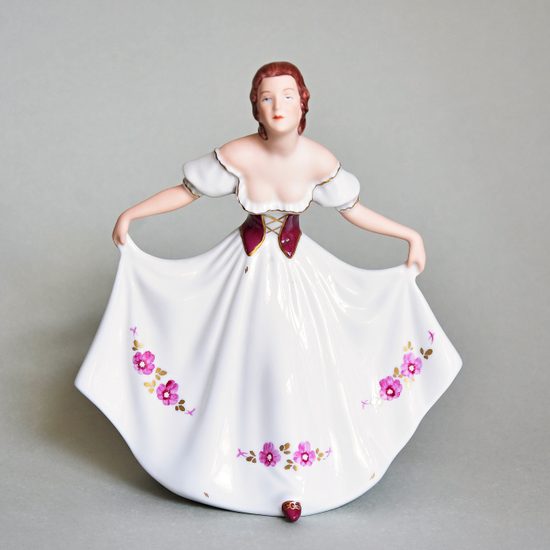 A Girl - Rococo 17 x 11 x 19,5 cm, Purple, Porcelain Figures Duchcov