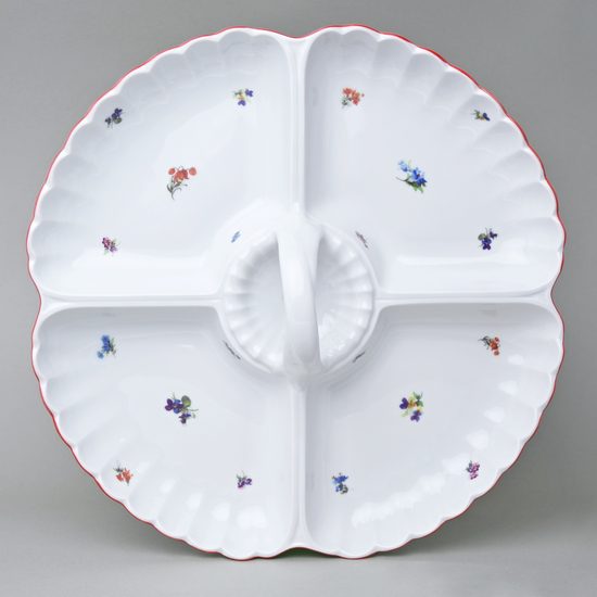 Kabaret 4-dílný 32 cm, házenka s ČERVENOU LINKOU, Český porcelán a.s.