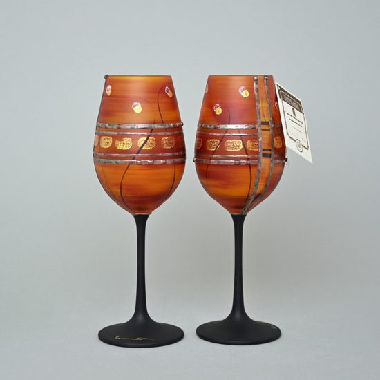 Studio Miracle: Vine Glasses, 2 pcs. 250 ml, Hand-decorated by Vlasta Voborníková