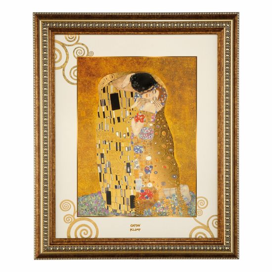 Picture 48 x 58 cm, Porcelain, The Kiss, G. Klimt, Goebel