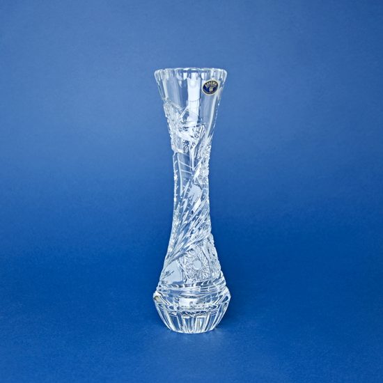 Křišťálová váza broušená úzká, Kometa, 255 mm, GLASSPO / Crystal Bohemia