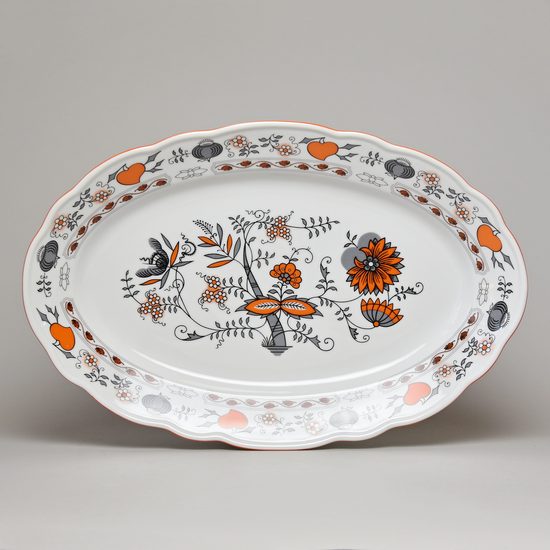 Orange-black Onion: Dish oval 35 cm, Český porcelán a.s.