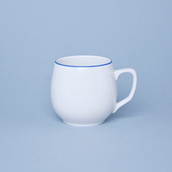 Mug Banak 0,3 l, White with blue line, Cesky porcelan a.s.