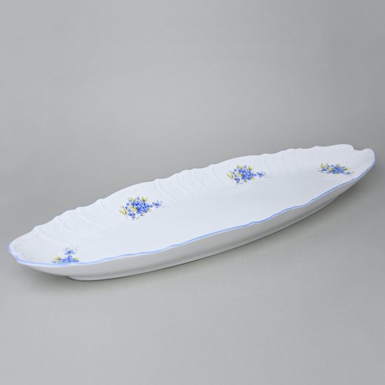 Fish tray 52 cm, Thun 1794 Carlsbad porcelain, BERNADOTTE Forget-me-not-flower