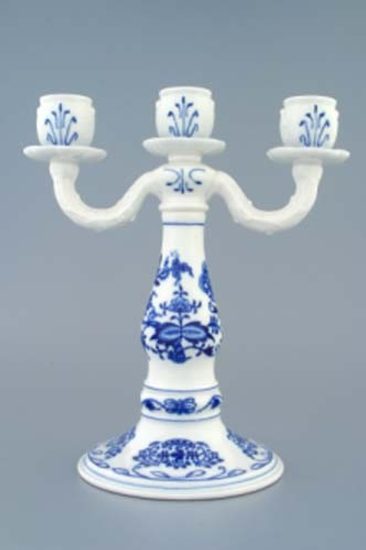 Candle holder 3-arm 25 cm, Original Blue Onion Pattern, QII