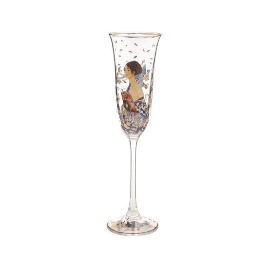 Champagne glass 100 ml Lady with fan, glass, G. Klimt, Goebel