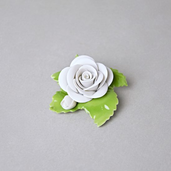 Růžička s malým poupátkem na stůl - bílá 7 x 7 x 4 cm, Porcelánové figurky Unterweissbacher