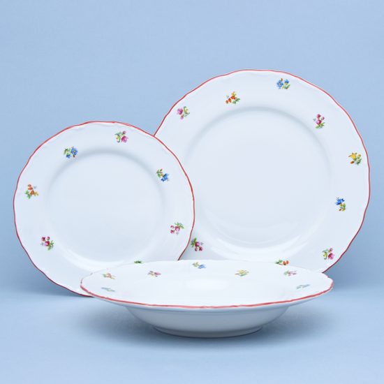 Plate set for 6 pers., Hazenka red line, Thun 1794 Nová Role