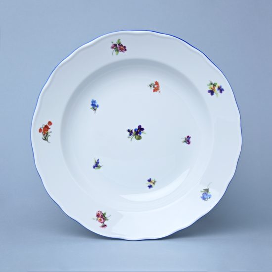 Talíř hluboký 24 cm, Házenka modrá linka, Český porcelán a.s.