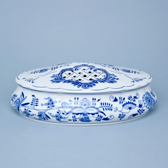 Bonboniéra oválná na 1 kg s víkem 29 cm, Cibulák, originální z Dubí (2j.)