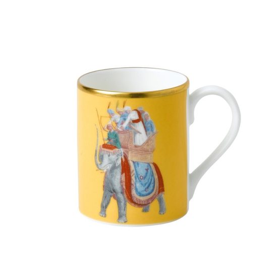 Blenheim Palace - Indian Room, Elephant: Mug yellow 280 ml, English Fine Bone China, Roy Kirkham