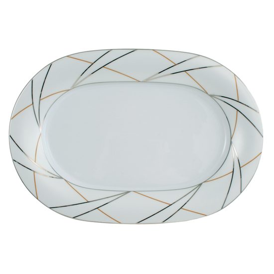 Platter oval 32 cm, Jade 3669 Silk, Tettau Porcelain