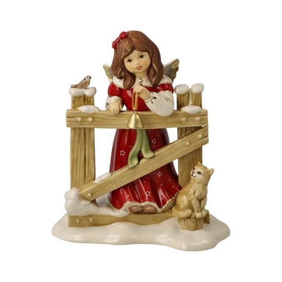 Andílek u zasněžené branky 14 / 8,5 / 17 cm, kamenina, Goebel
