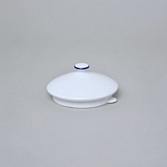 Víčko k čajové konvici 1,2 l Opál, Thun 1794, karlovarský porcelán, modré proužky