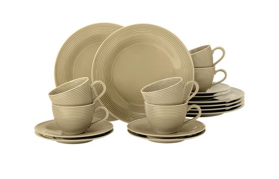 Beat sand-beige color glaze: Coffee set 18 pcs., Seltmann porcelain