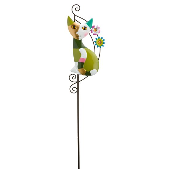 Kočka plechová 120 cm, zápich do květináče či na zahradu, kočky Goebel R. Wachtmeister