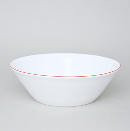 Bowl deep 24 cm, Thun 1794 Carlsbad porcelain, TOM red