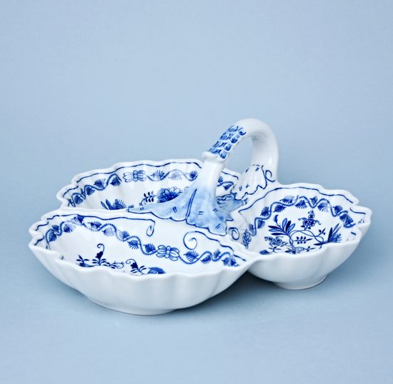 3-Compartment dish 30 cm, Original Blue Onion Pattern